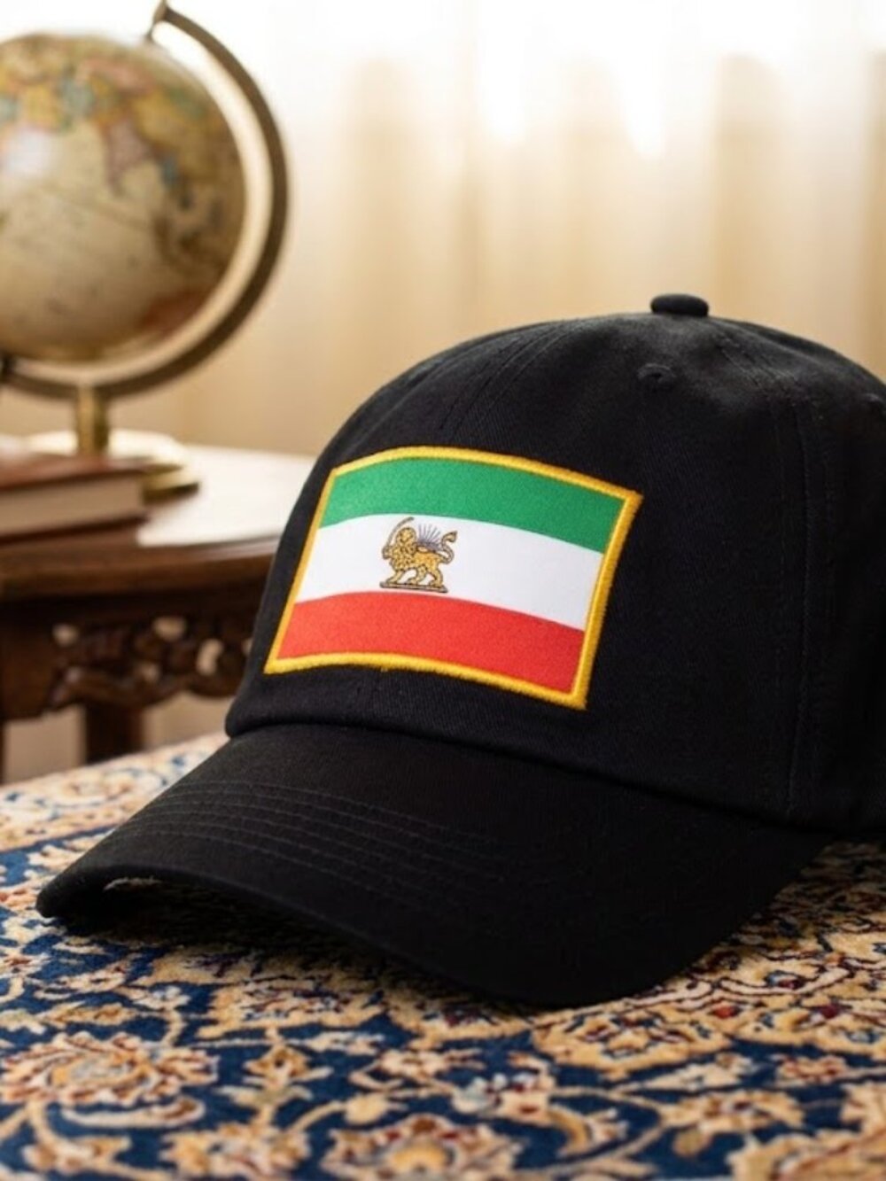 Persian Iran Hat Lion and Sun Flag Embroidered Black Snapback Baseball Cap New